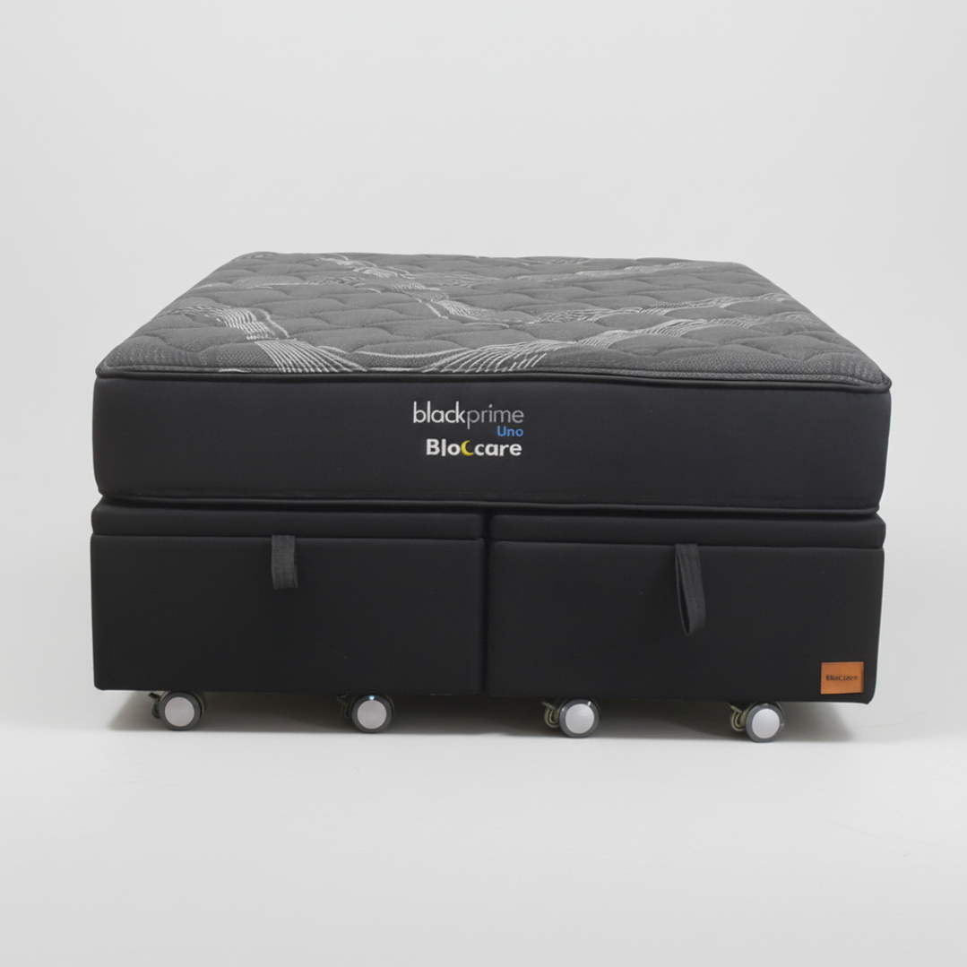 Cama Baul Super King + Colchon Black Prime - Modelo Uno / Ruedas A Eleccion (Negro) 3