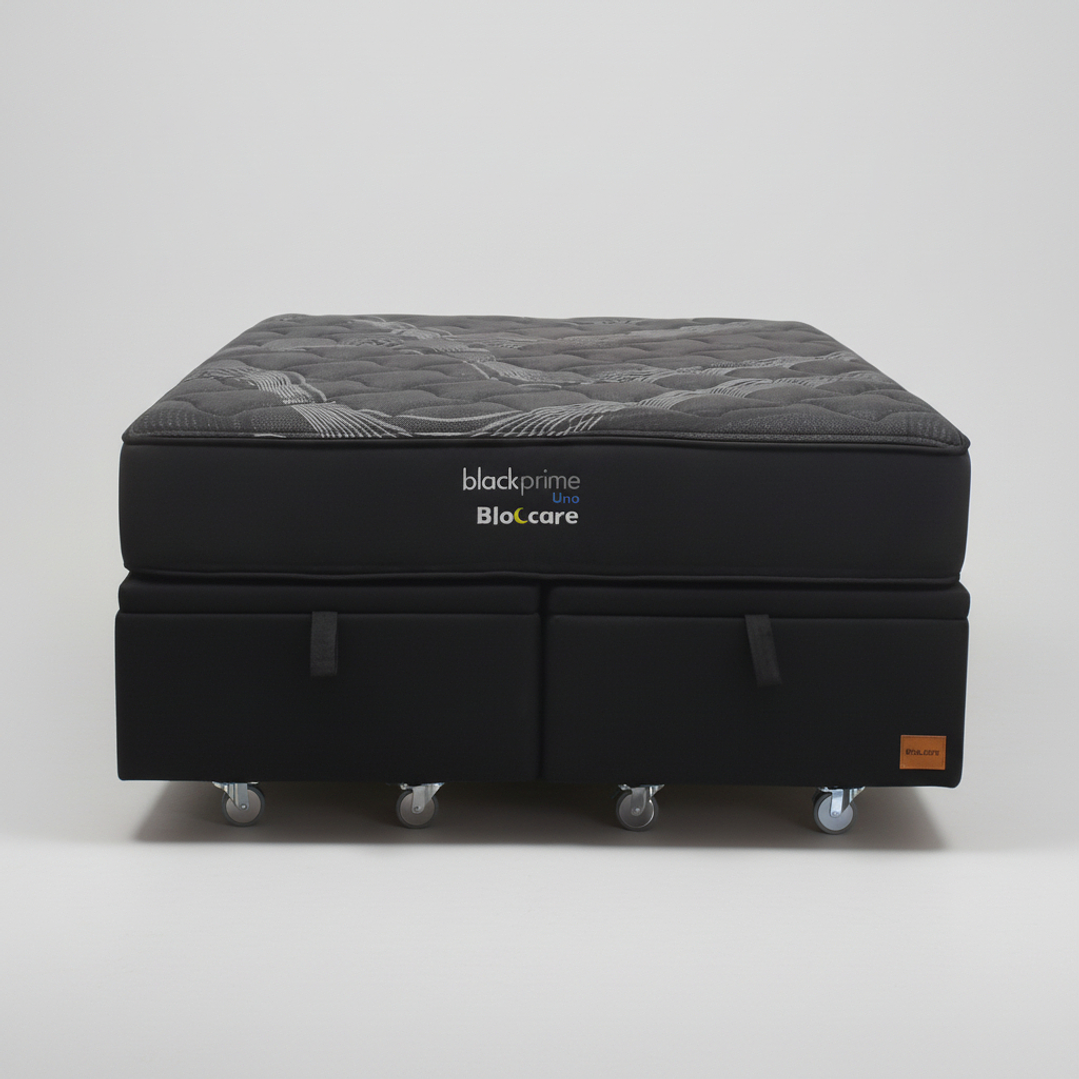 Cama Baul Super King + Colchon Black Prime - Modelo Uno / Ruedas A Eleccion (Negro) 5