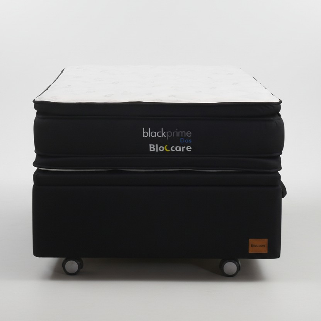 Cama Baul 1.5 Plaza + Colchon Black Prime - Modelo Dos / Ruedas A Eleccion (Negro) 2