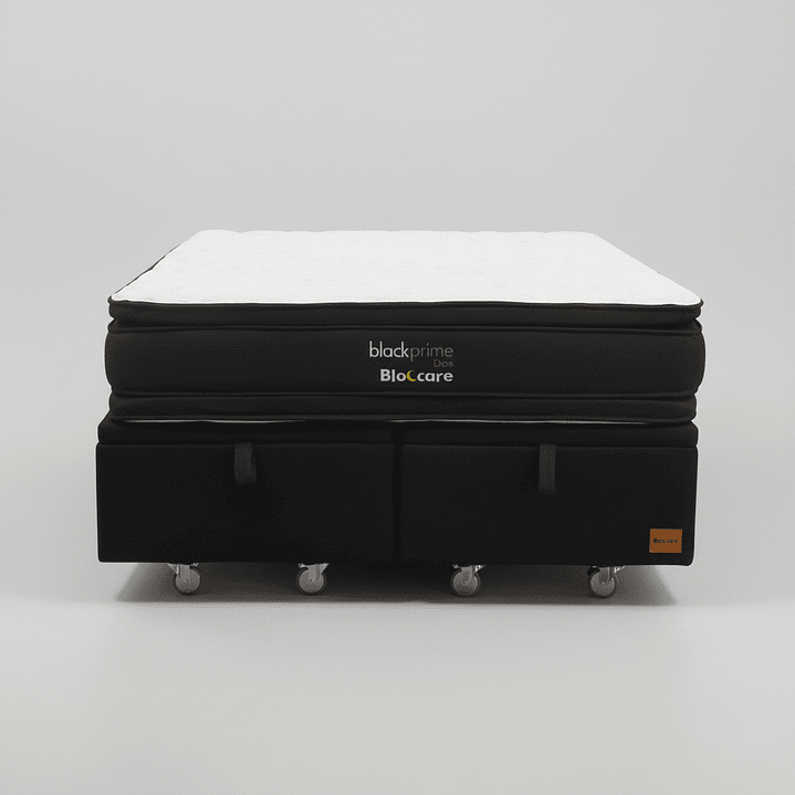 Cama Baul Super King + Colchon Black Prime - Modelo Dos / Ruedas A Eleccion (Negro) 4