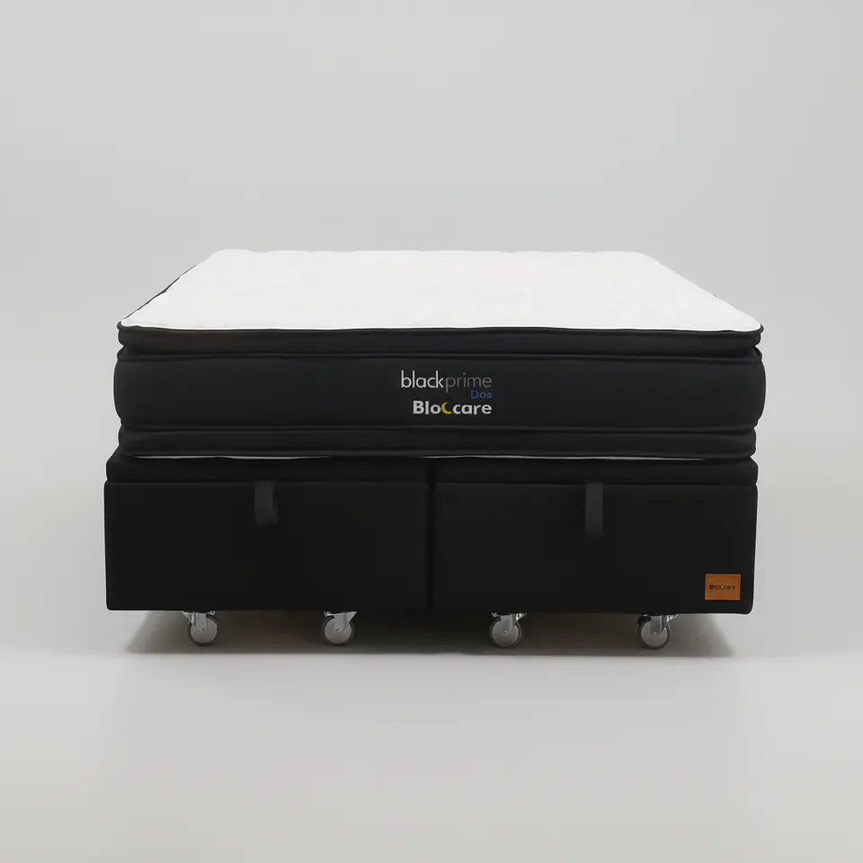 Cama Baul Super King + Colchon Black Prime - Modelo Dos / Ruedas A Eleccion (Negro) 4