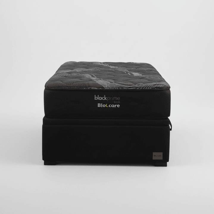 Cama Baul 1.5 Plaza + Colchon Black Prime - Modelo Uno / Con Patas De Madera (Negro) 3