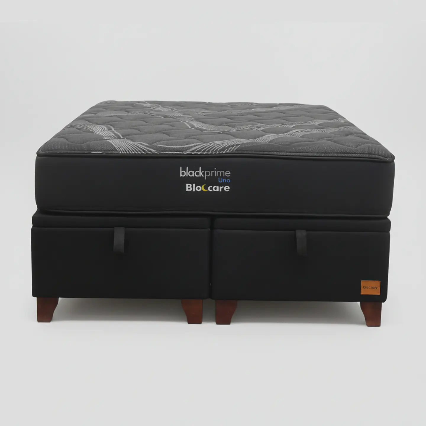 Cama Baul 2 Plazas + Colchon Black Prime - Modelo Uno / Con Patas De Madera (Negro) 5