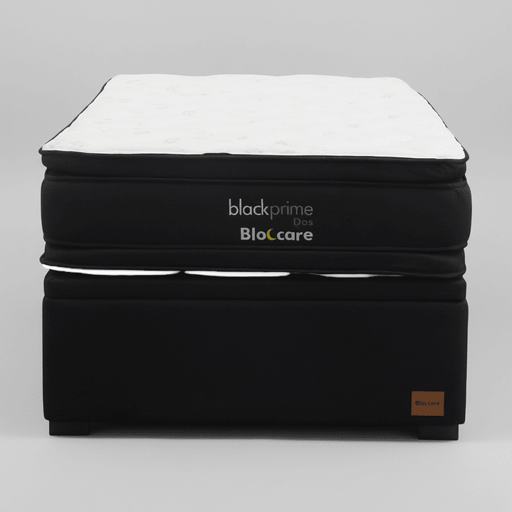 Cama Baul 1.5 Plaza + Colchon Black Prime - Modelo Dos / Con Patas De Madera (Negro) 3
