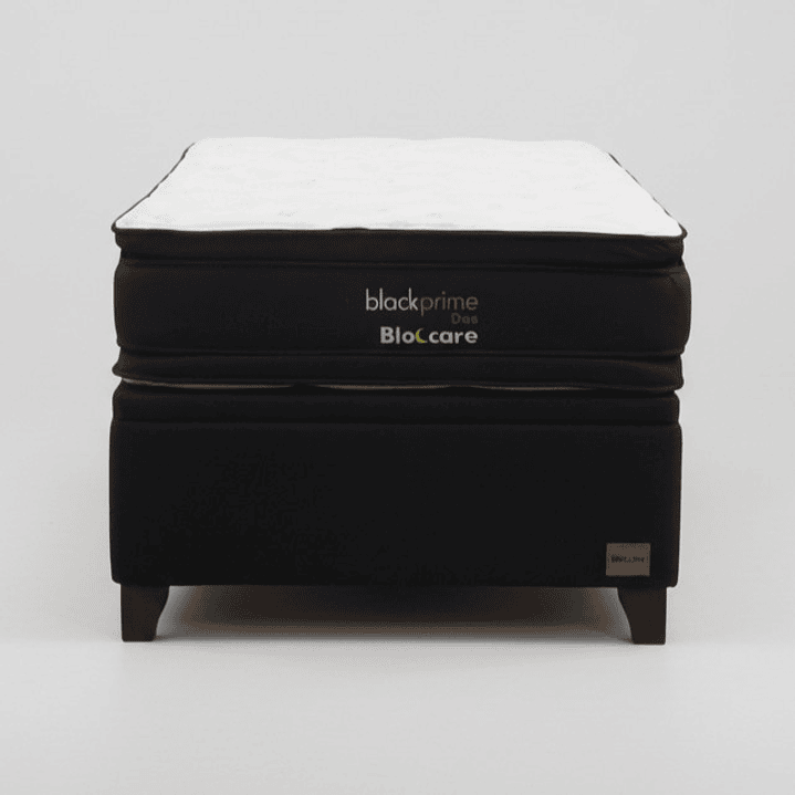 Cama Baul 1.5 Plaza + Colchon Black Prime - Modelo Dos / Con Patas De Madera (Negro) 4