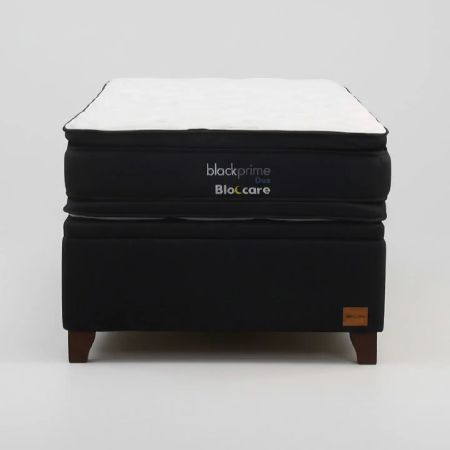 Cama Baul 1.5 Plaza + Colchon Black Prime - Modelo Dos / Con Patas De Madera (Negro) 4