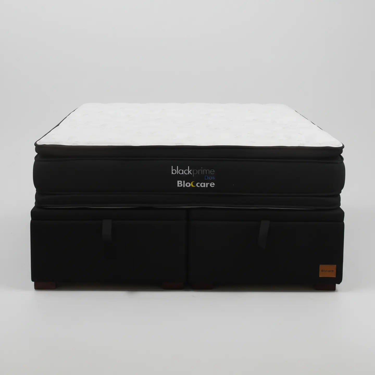 Cama Baul Super King + Colchon Black Prime - Modelo Dos / Con Patas De Madera (Negro) 2