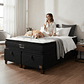 Cama Baul Super King + Colchon Black Prime - Modelo Dos / Con Patas De Madera (Negro) - Miniatura 1