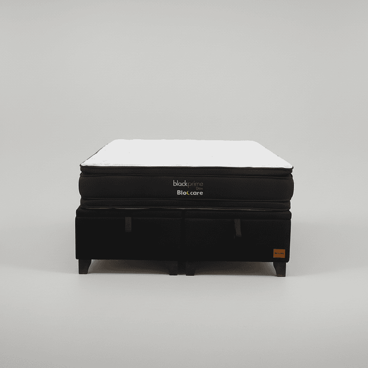 Cama Baul Super King + Colchon Black Prime - Modelo Dos / Con Patas De Madera (Negro) 4