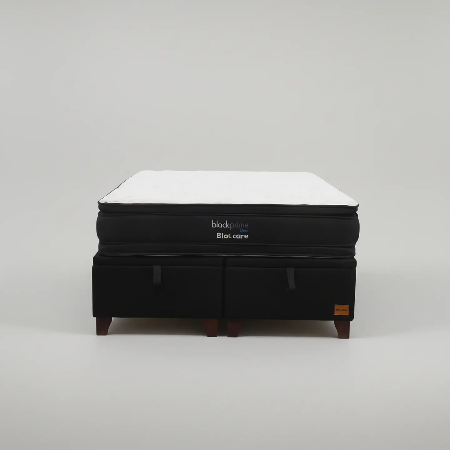 Cama Baul Super King + Colchon Black Prime - Modelo Dos / Con Patas De Madera (Negro) 4