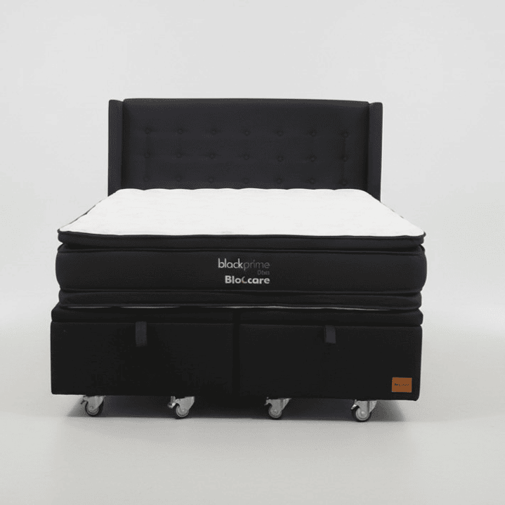 Cama Baul 2 Plazas + Colchon Black Prime - Modelo Dos + Respaldo / Ruedas A Eleccion (Negro) 7