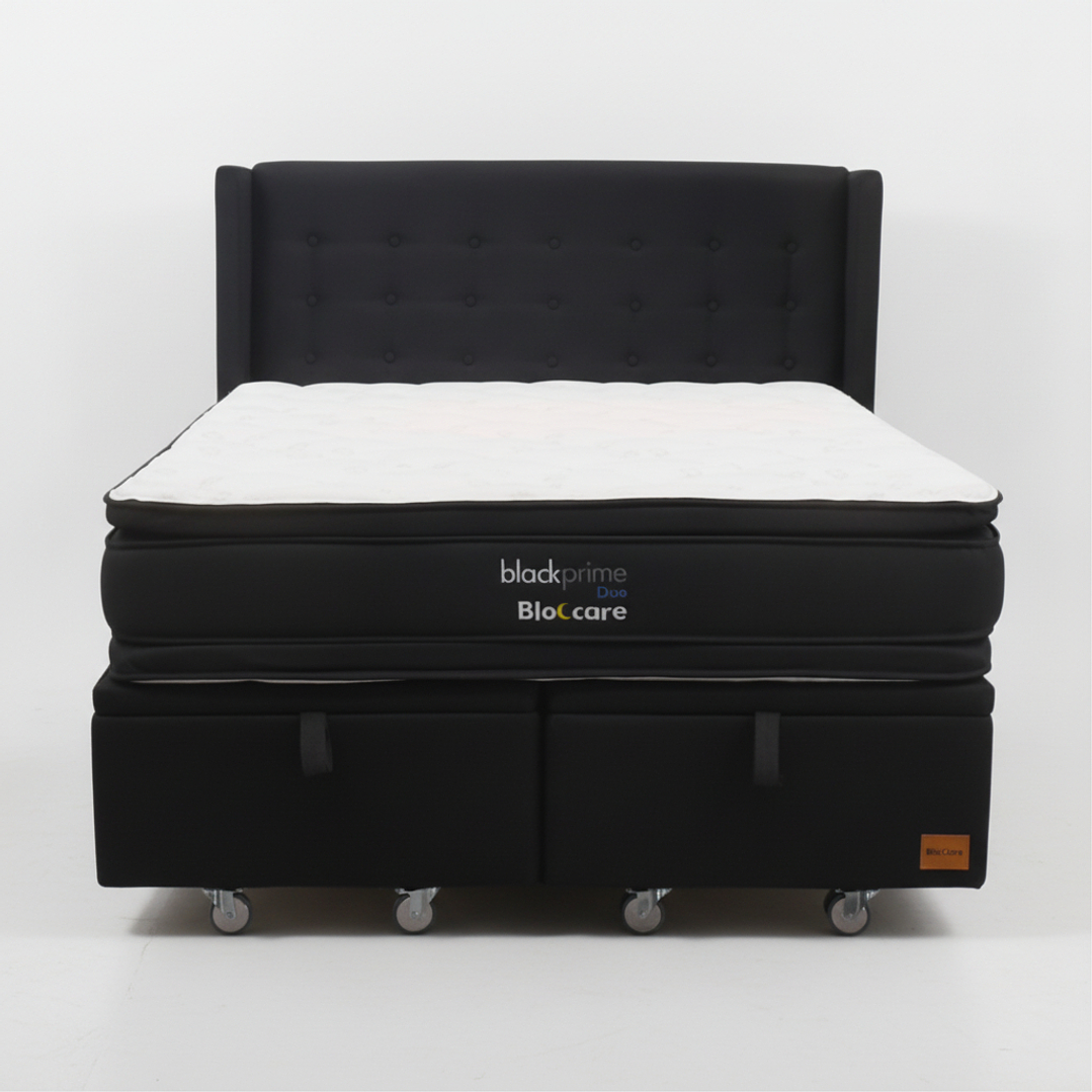 Cama Baul Super King + Colchon Black Prime - Modelo Dos + Respaldo / Ruedas A Eleccion (Negro) 5