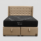 Cama Baul King + Colchon Black Prime - Modelo Uno + Respaldo / Con Patas De Madera (Beige) - thumbnail 5