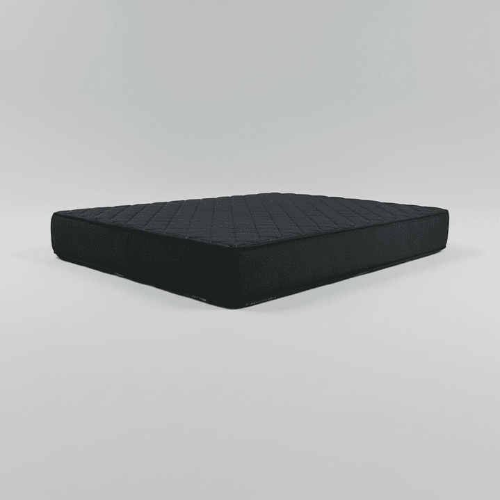 Cama Baul Super King + Colchon Black Prime - Modelo Uno + Respaldo / Con Patas De Madera  (Negro) 6