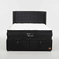 Cama Baul King + Colchon Black Prime - Modelo Dos + Respaldo / Con Patas De Madera (Negro) - thumbnail 2