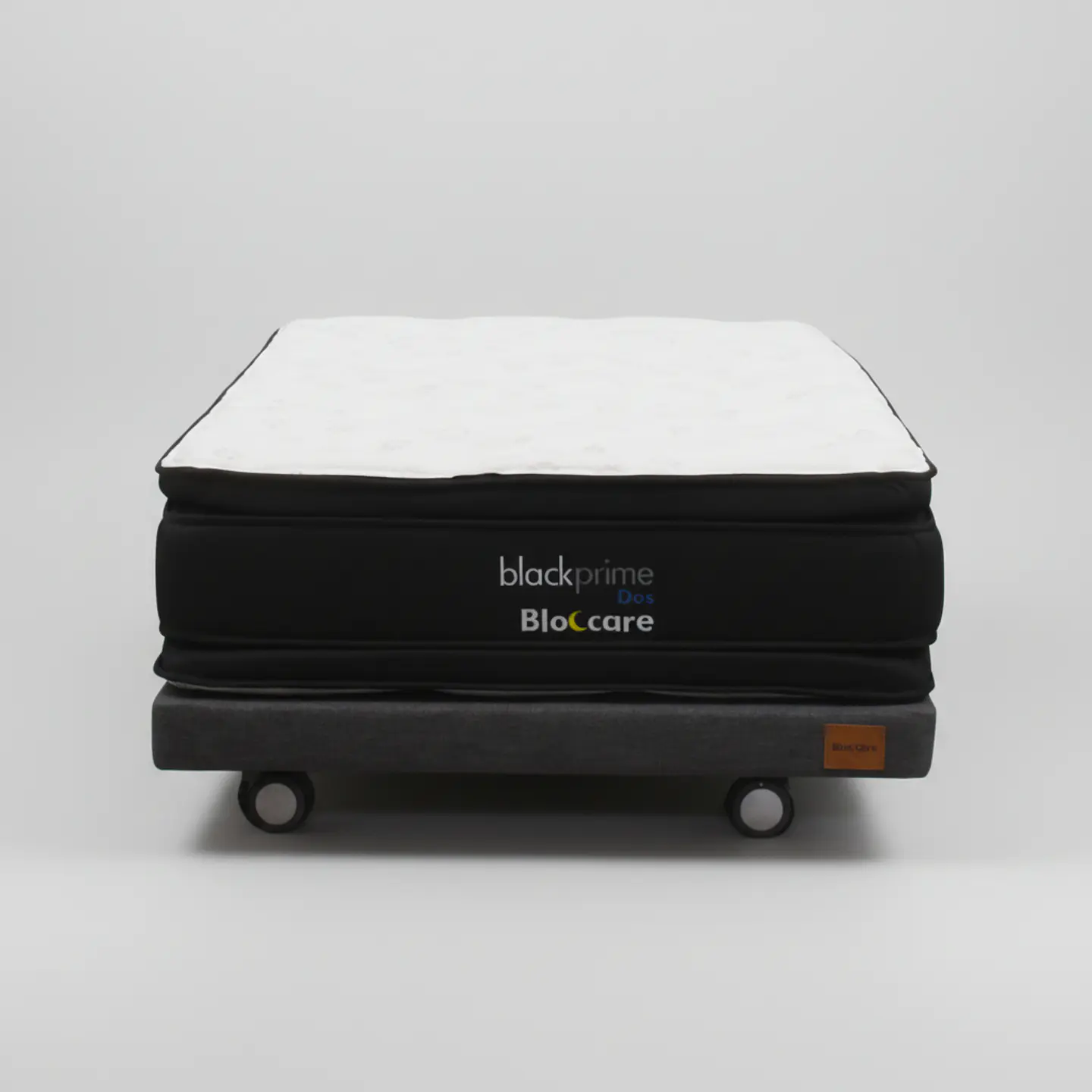 Cama 1.5 Plaza Box 8 cm + Colchon Black Prime - Modelo Dos - Ruedas A Eleccion (Gris) 3