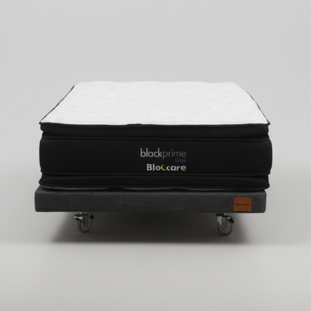 Cama 1.5 Plaza Box 8 cm + Colchon Black Prime - Modelo Dos - Ruedas A Eleccion (Gris) 5