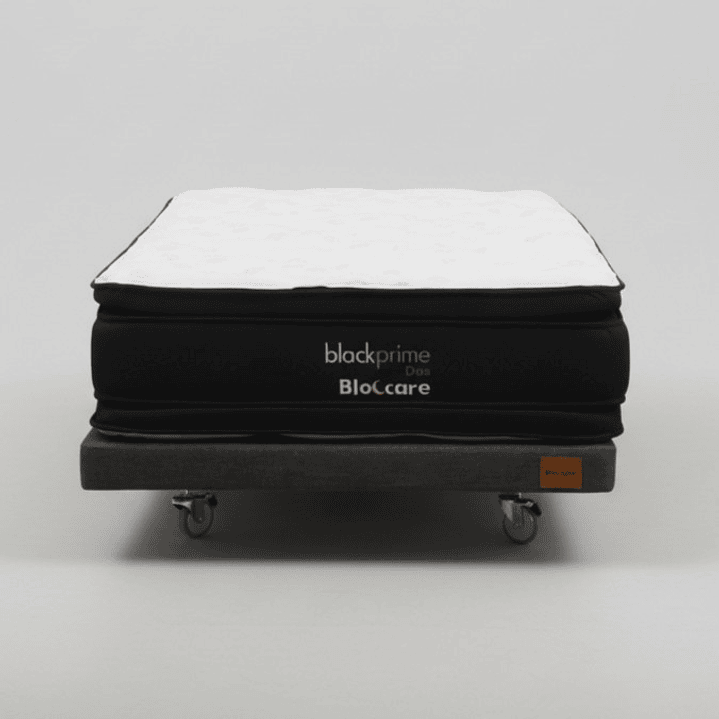 Cama 1.5 Plaza Box 8 cm + Colchon Black Prime - Modelo Dos - Ruedas A Eleccion (Gris) 5