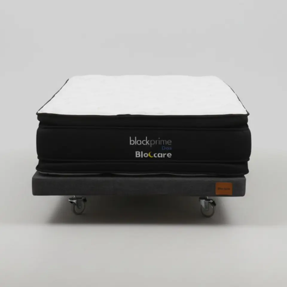 Cama 1.5 Plaza Box 8 cm + Colchon Black Prime - Modelo Dos - Ruedas A Eleccion (Gris) 5