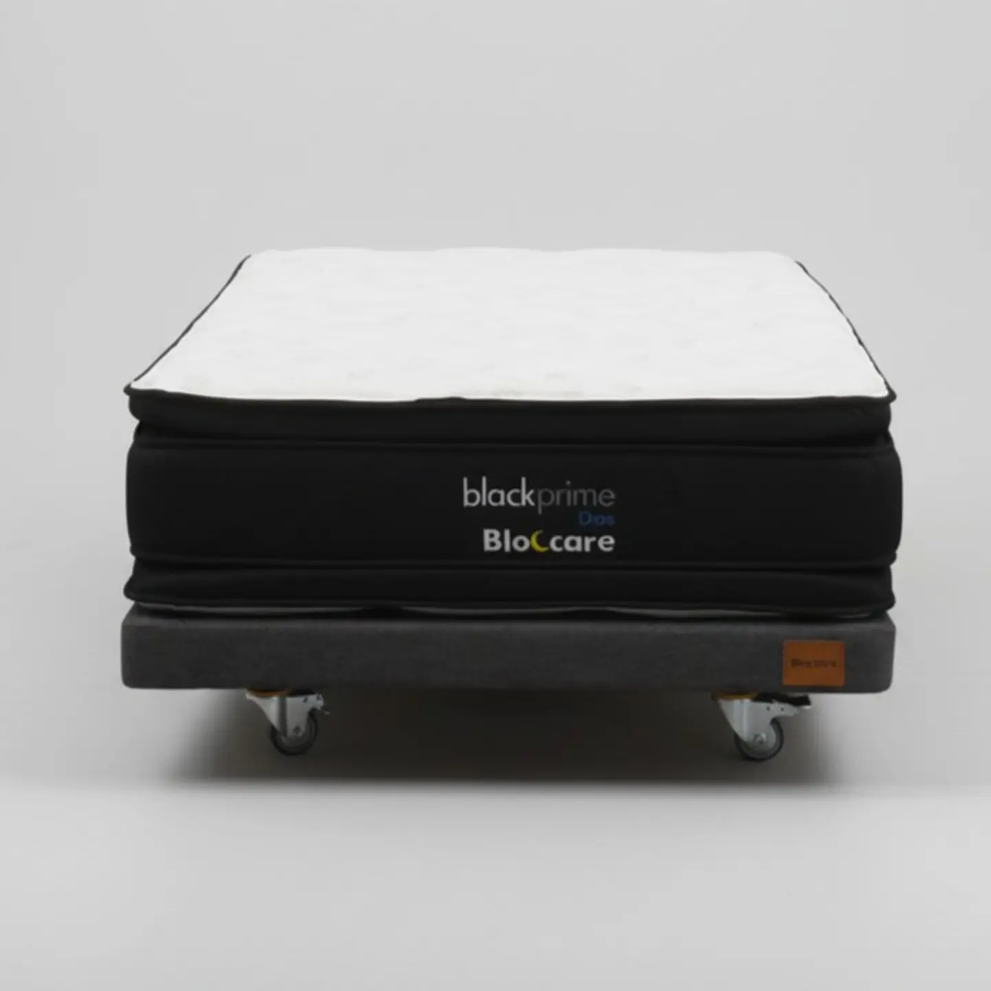 Cama 1.5 Plaza Box 8 cm + Colchon Black Prime - Modelo Dos - Ruedas A Eleccion (Gris) 7