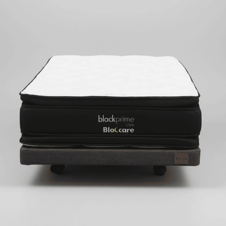 Cama 1.5 Plaza Box 8 cm + Colchon Black Prime - Modelo Dos - Ruedas A Eleccion (Gris) 9