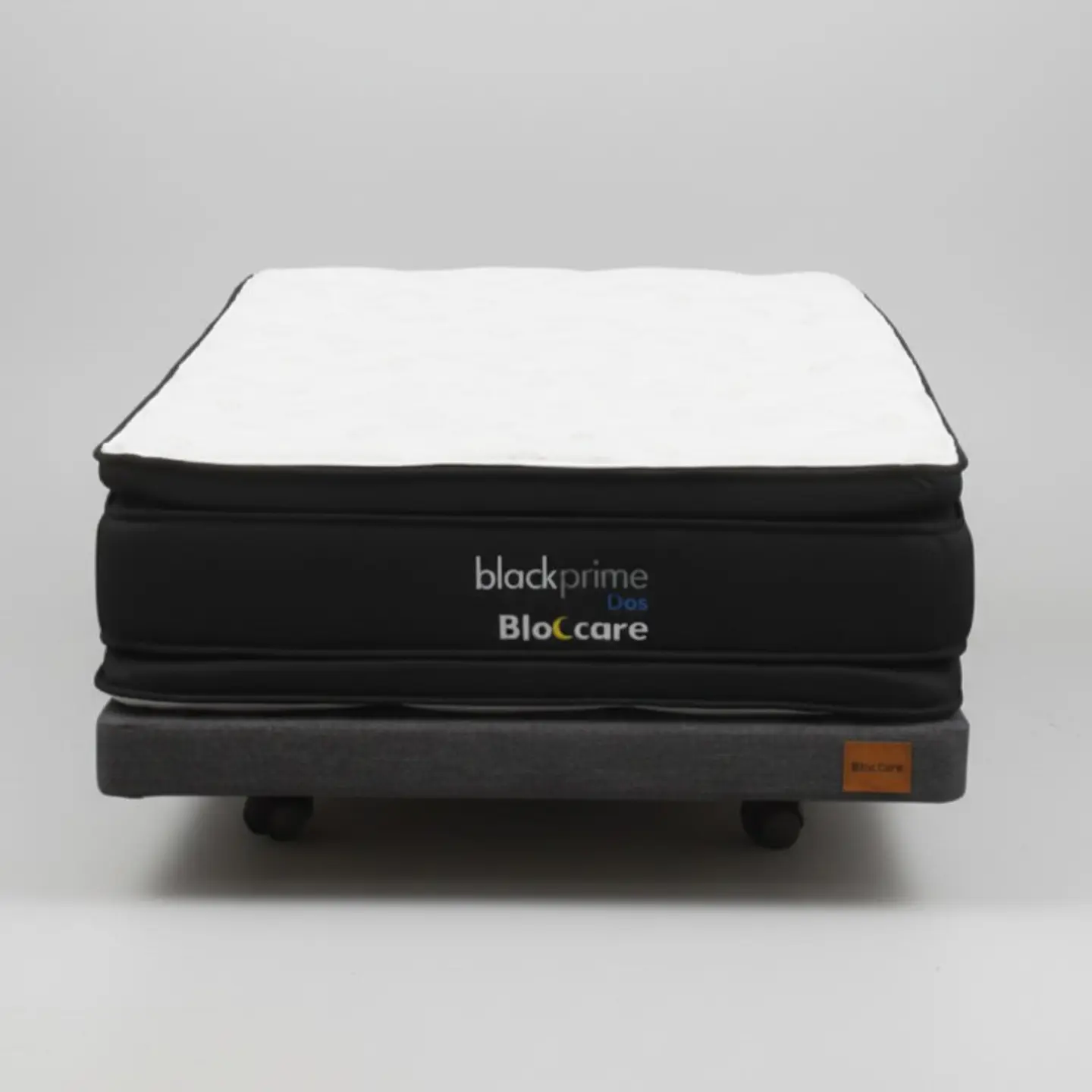 Cama 1.5 Plaza Box 8 cm + Colchon Black Prime - Modelo Dos - Ruedas A Eleccion (Gris) 9