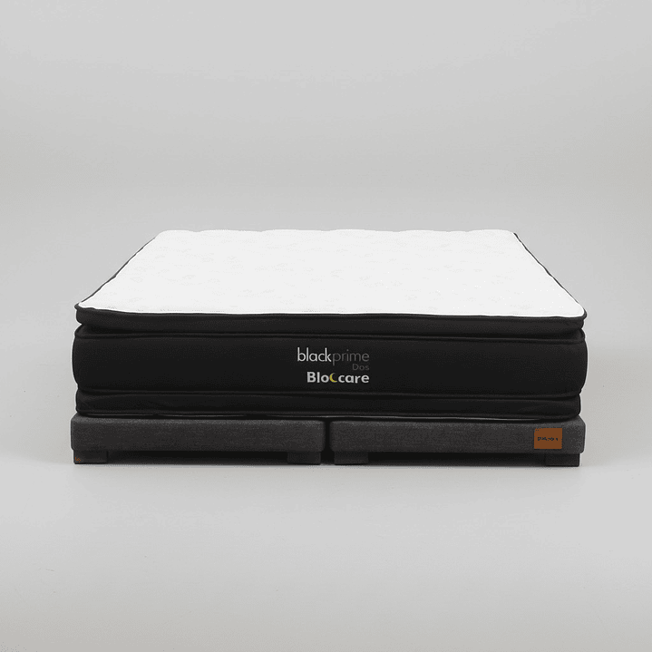 Cama Super King Box 8 cm + Colchon Black Prime - Modelo Dos - Patas De Madera (Gris) 2