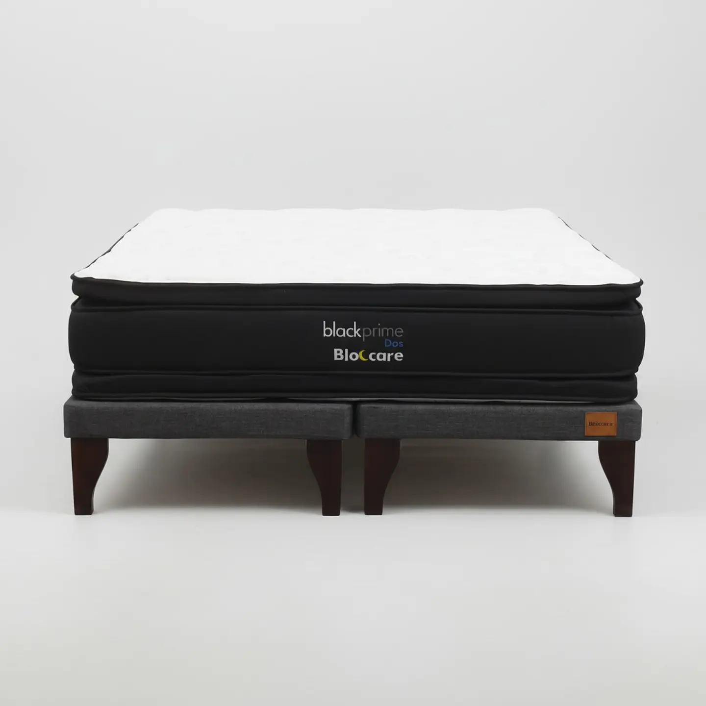 Cama Super King Box 8 cm + Colchon Black Prime - Modelo Dos - Patas De Madera (Gris) 6
