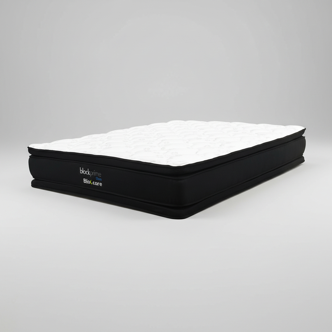 Cama Super King Box 8 cm + Colchon Black Prime - Modelo Dos - Patas De Madera (Gris) 11