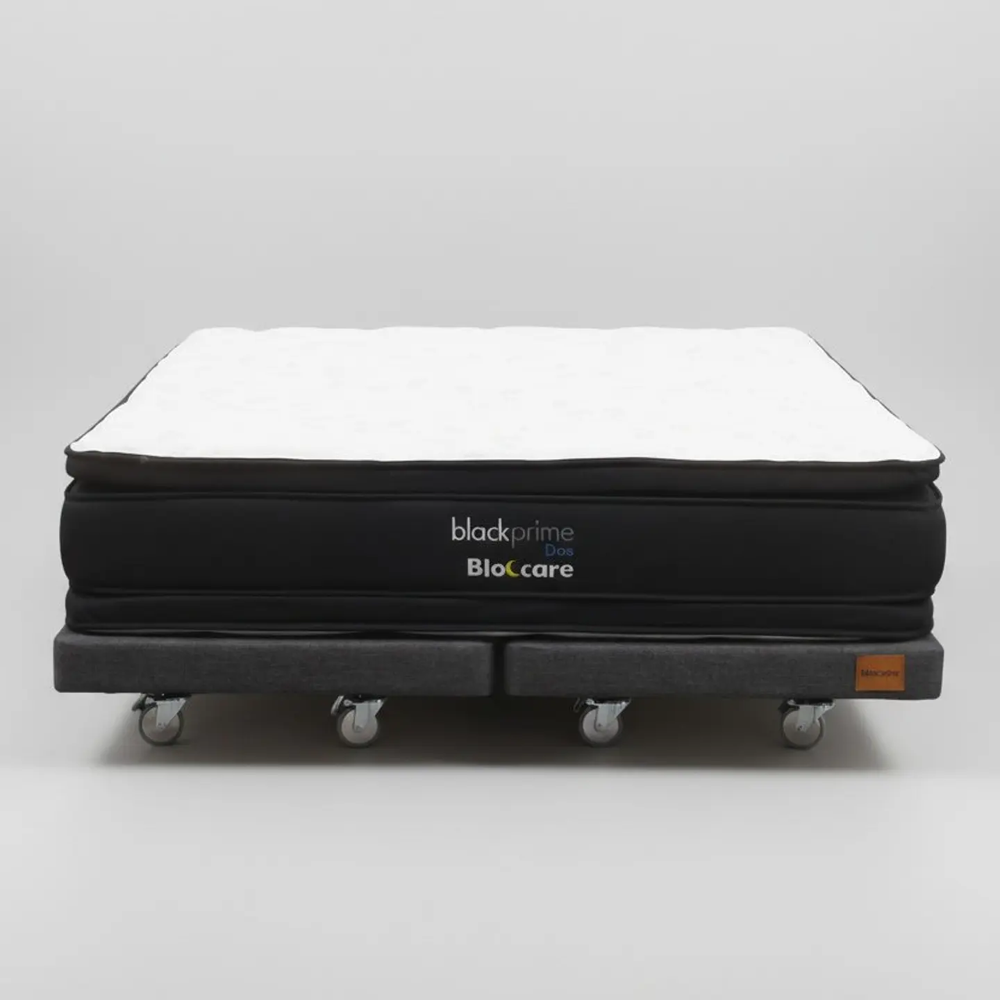 Cama 2 Plaza Box 8 cm + Colchon Black Prime - Modelo Dos - Ruedas A Eleccion (Gris) 4