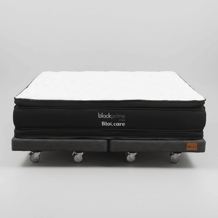 Cama Super King Box 8 cm + Colchon Black Prime - Modelo Dos - Ruedas A Eleccion (Gris) 4