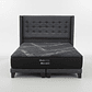 Cama King Box 8 cm + Colchon Black Prime - Modelo Uno + Respaldo / Con Patas De Madera (Gris) - Miniatura 4