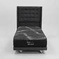 Cama 1 Plaza Box 8 cm + Colchon Black Prime - Modelo Uno+ Respaldo / Con Ruedas A Eleccion (Gris) - Miniatura 6