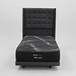Cama 1 Plaza Box 8 cm + Colchon Black Prime - Modelo Uno+ Respaldo / Con Ruedas A Eleccion (Gris) - Miniatura 8