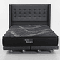 Cama 2 Plaza Box 8 cm + Colchon Black Prime - Modelo Uno+ Respaldo / Con Ruedas A Eleccion (Gris) - Miniatura 5