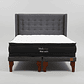 Cama 2 Plaza Box 8 cm + Colchon Black Prime - Modelo Dos + Respaldo / Con Patas De Madera (Gris) - Miniatura 8
