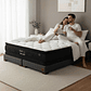 Cama 2 Plaza Box 13 cm + Colchon Black Prime - Modelo Dos - Patas De Madera (Gris) - Miniatura 1