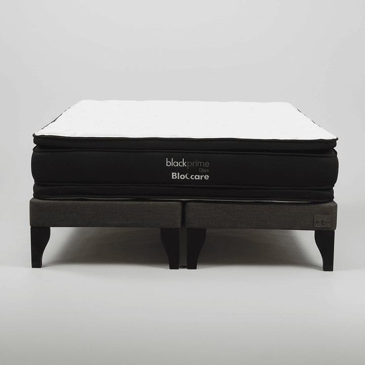 Cama King Box 13 cm + Colchon Black Prime - Modelo Dos - Patas De Madera (Gris) 6