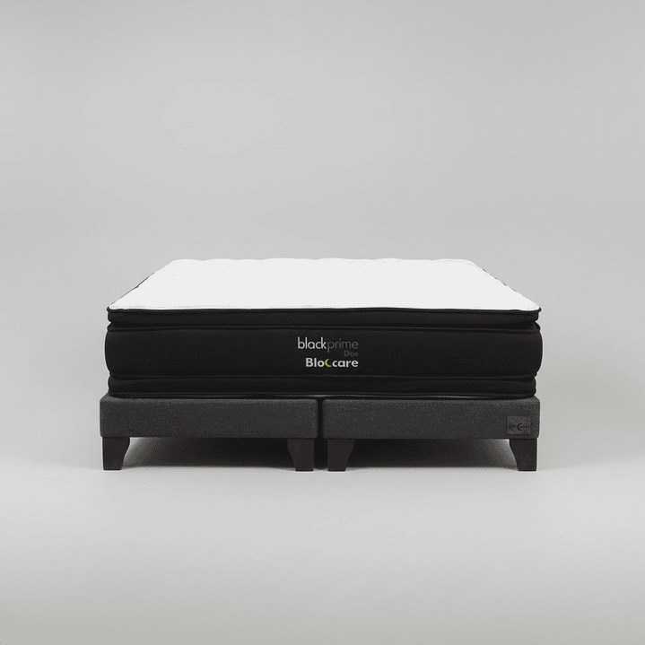 Cama Super King Box 13 cm + Colchon Black Prime - Modelo Dos - Patas De Madera (Gris) 4
