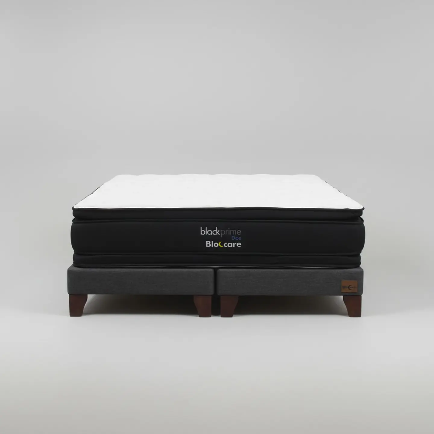 Cama Super King Box 13 cm + Colchon Black Prime - Modelo Dos - Patas De Madera (Gris) 4