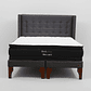 Cama Super King Box 13 cm + Colchon Black Prime - Modelo Dos + Respaldo / Con Patas De Madera (Gris) - Miniatura 8