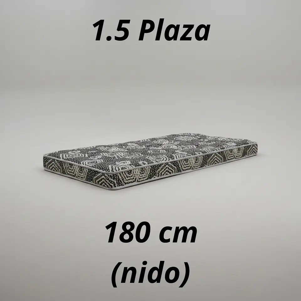 Colchón 1.5 Plaza Modelo IDEAL Largo 180 cm (para camarotes) 1