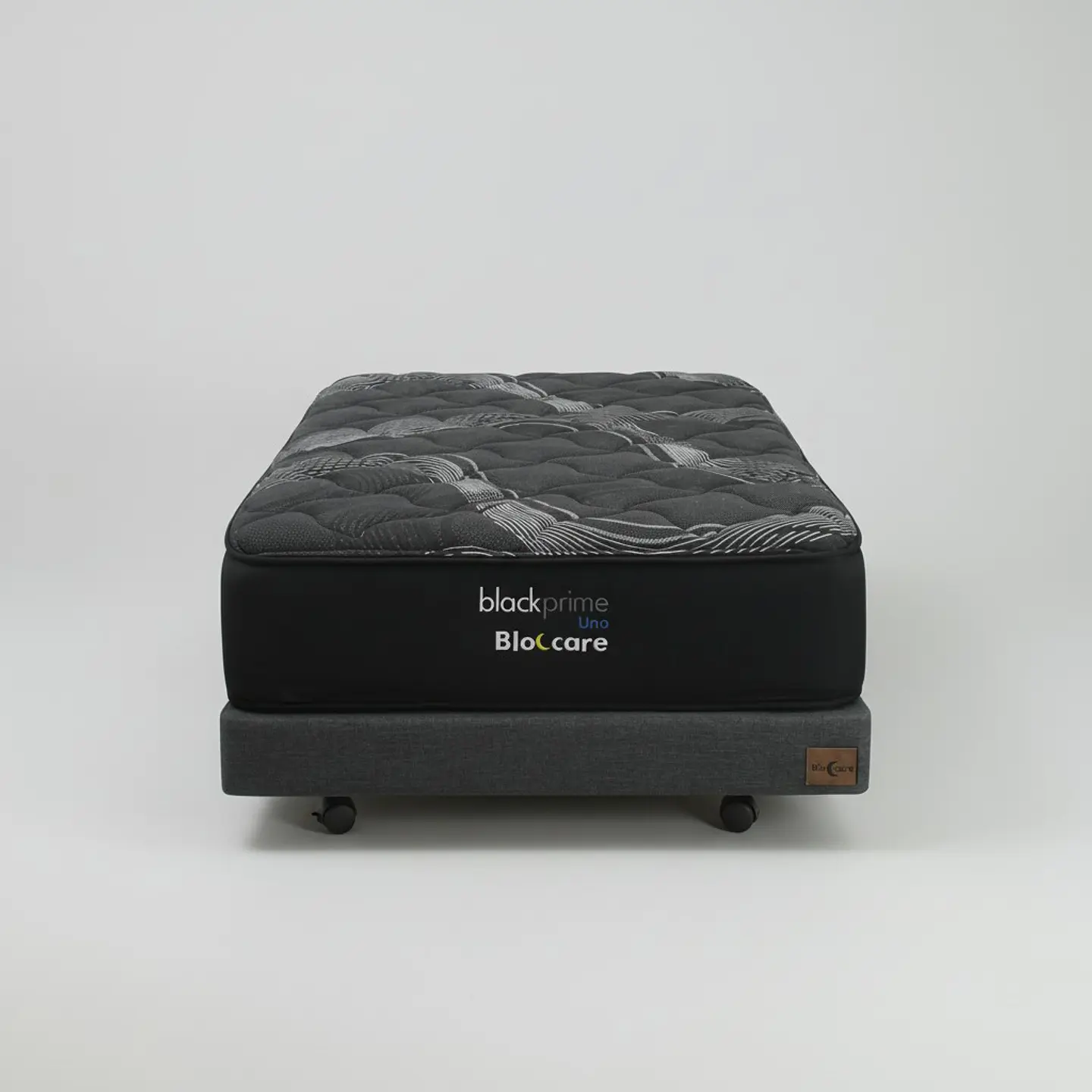 Cama 1 Plaza Box 13 cm + Colchon Black Prime - Modelo Uno- Ruedas A Eleccion (Gris) 9