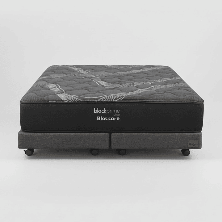 Cama Super King Box 13 cm + Colchon Black Prime - Modelo Uno- Ruedas A Eleccion (Gris) 9