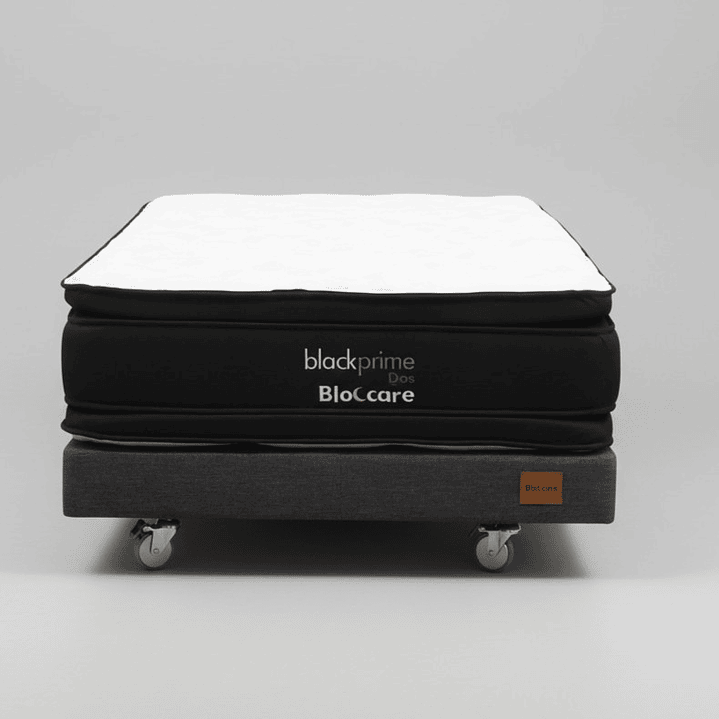 Cama 1.5 Plaza Box 13 cm + Colchon Black Prime - Modelo Dos - Ruedas A Eleccion (Gris) 4