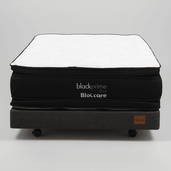 Cama 1.5 Plaza Box 13 cm + Colchon Black Prime - Modelo Dos - Ruedas A Eleccion (Gris) 8