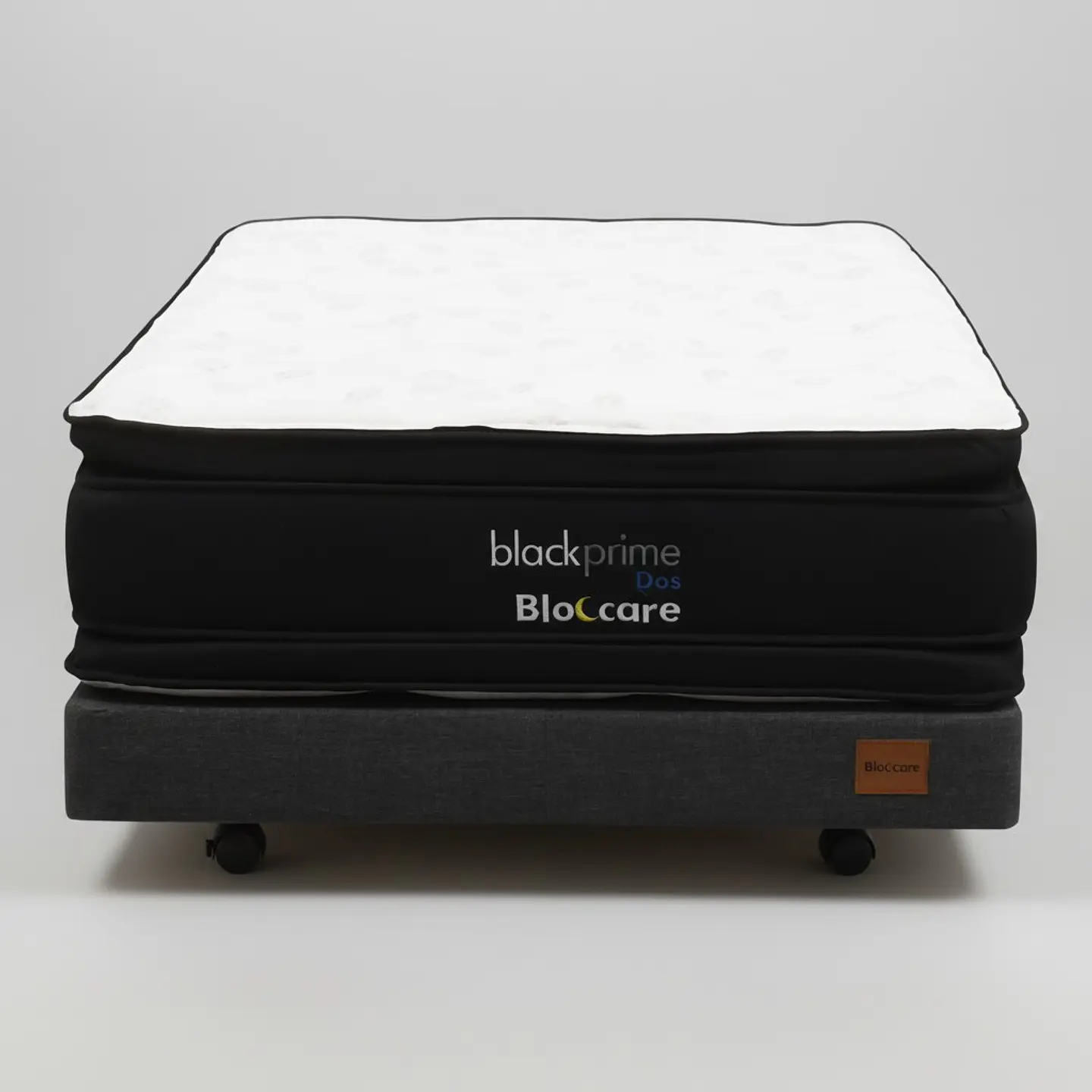 Cama 1.5 Plaza Box 13 cm + Colchon Black Prime - Modelo Dos - Ruedas A Eleccion (Gris) 8