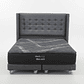 Cama King Box 13 cm + Colchon Black Prime - Modelo Uno+ Respaldo / Con Ruedas A Eleccion (Gris) - Miniatura 5