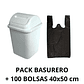 Pack 1 Basurero Plástico De 10 Litros + 1 Rollo 100 bolsas 40x50 cm - thumbnail 1