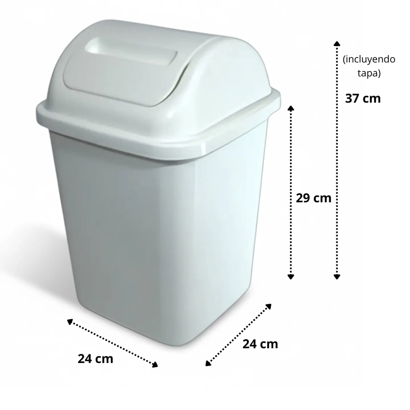 Pack 1 Basurero Plástico De 10 Litros + 1 Rollo 100 bolsas 40x50 cm 2